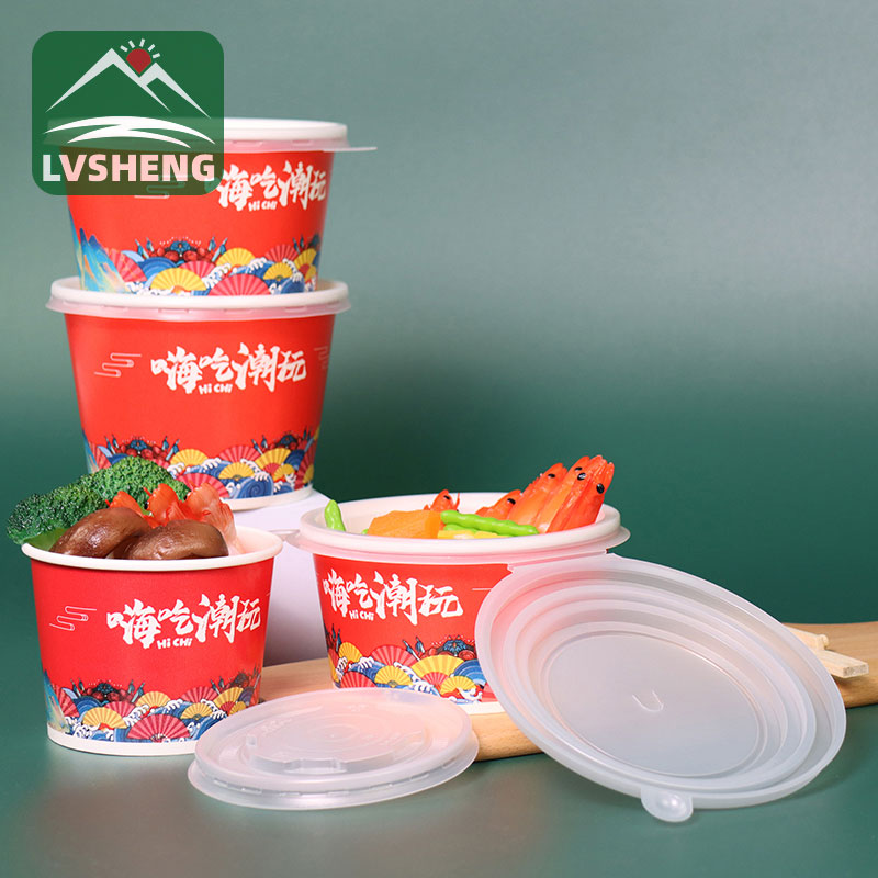 Paper To Go Bowls Bi Lids and Logo